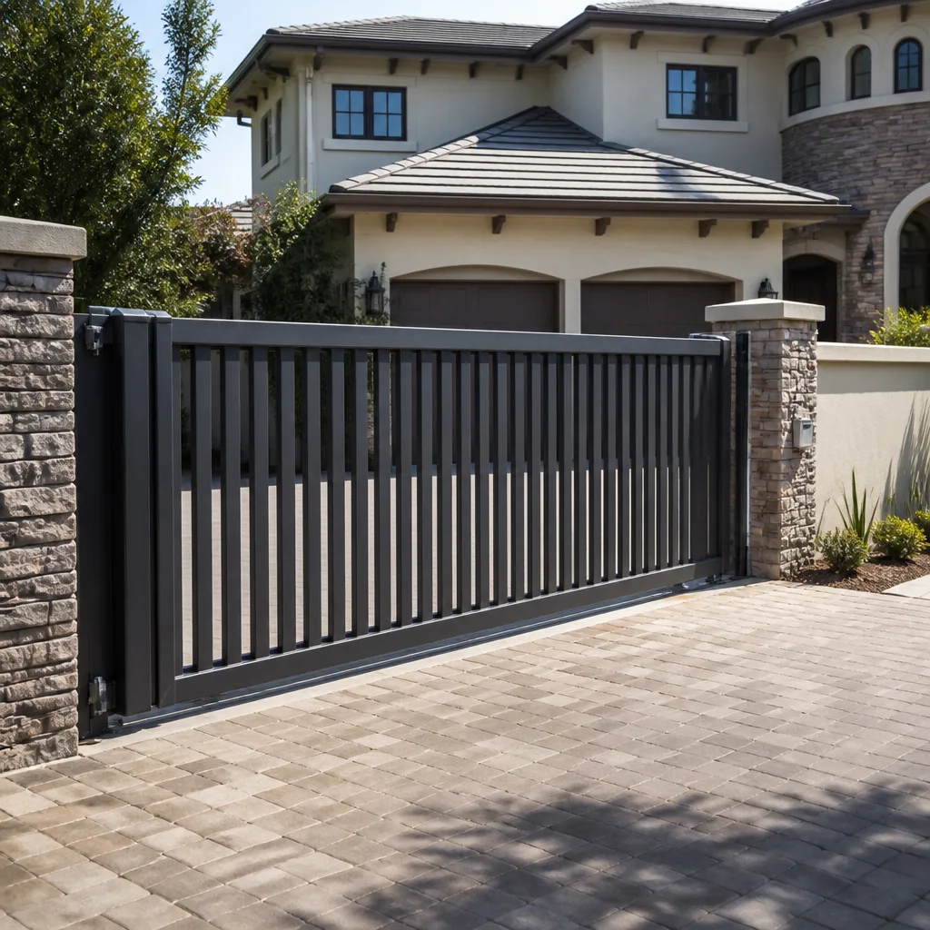 Sliding driveway gates